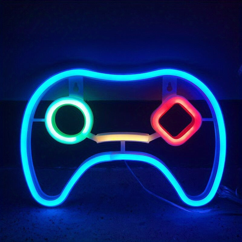 1pc, LED Gaming Neon Gaming Controller Shape LED Logo Light, Gaming Player Gift, Home Decor, Bedroom Decor, Room Decor, Indoor Decor, Wedding Decor, Christmas Decor, Holiday Decor