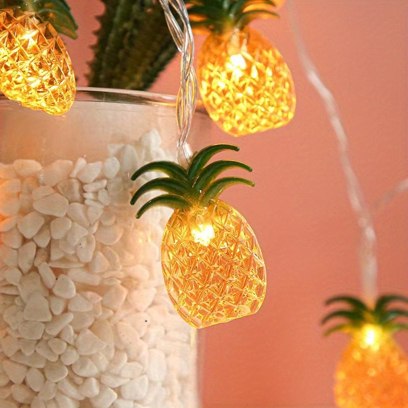 1pc, LED Simulation Fruit Copper Wire String Lights, Pineapple Rattan String Lights, Fairy Lights, Christmas Wedding Lights, Grape Summer Fruit Decorative Lights, Home Decor