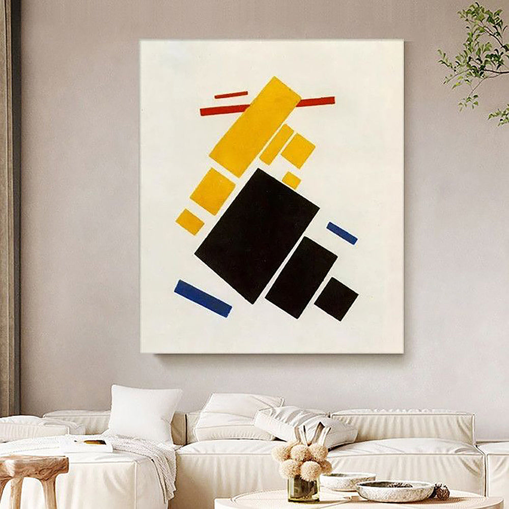 Handmade Oil Painting Suprematism Non-Objective Composition Painting on Canvas Malevich Style Wall Art Home Decor Paintings Abstract Figurative Handmade Artwork Frameless Only Canvas