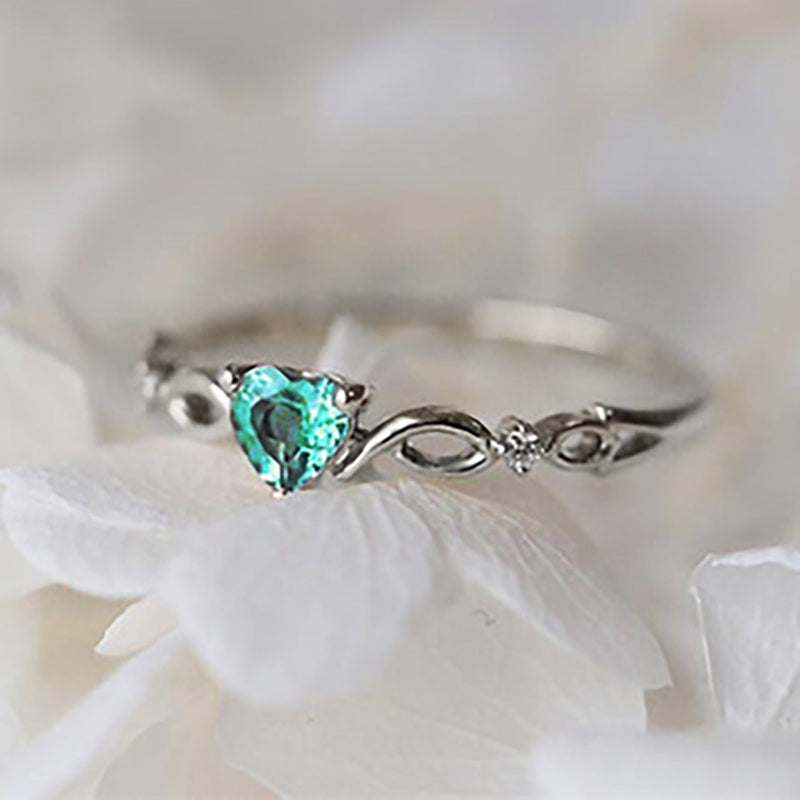 Anniversary Engagement Ring Love Heart Shape Synthetic Gemstones Gorgeous Ring Wedding Ring For Women Valentine's Day Gift