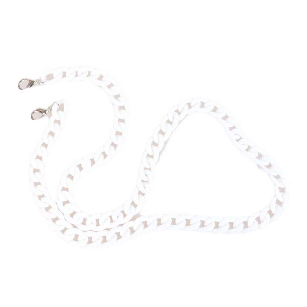 White Acrylic Fishbone Bag Chain Strap Underarm Bag Strap Replacement Handbag Purse Handle Decoration Charm; 23 inch