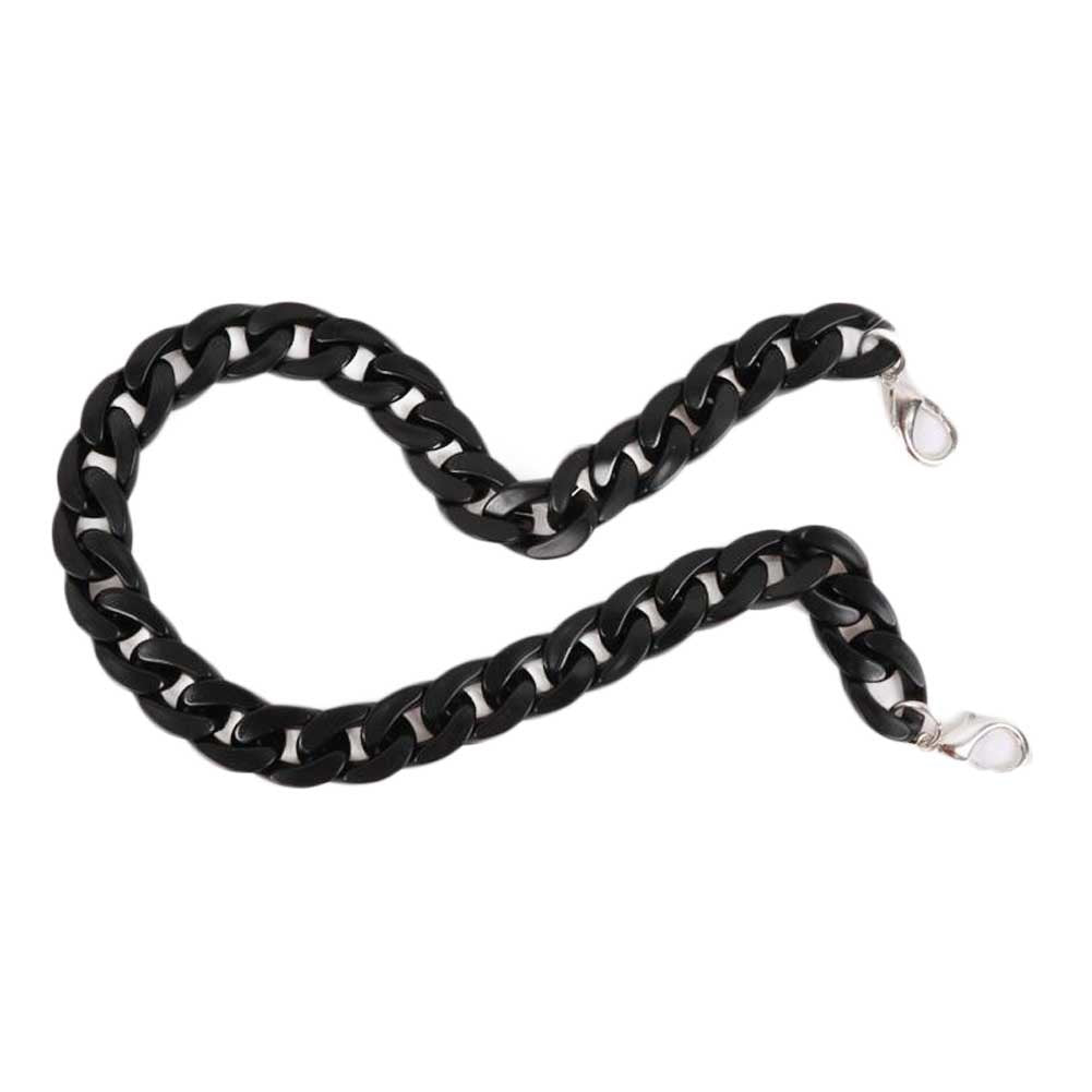 Black Acrylic Fishbone Bag Chain Strap Underarm Bag Strap Replacement Handbag Purse Handle Decoration Charm; 23 inch