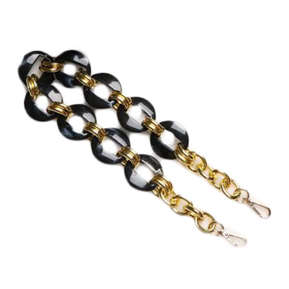 23 inch Acrylic Chain Underarm Bag Plastic Chain Hand Bag Chain Replacement Chain Strap with Buckles; Black