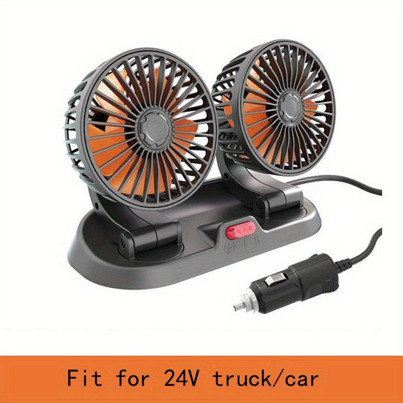 USB; 12V; 24V; Rotatable Vehicle-mounted Fan For Truck/ Car /Touring Car Universal Double-head Fan