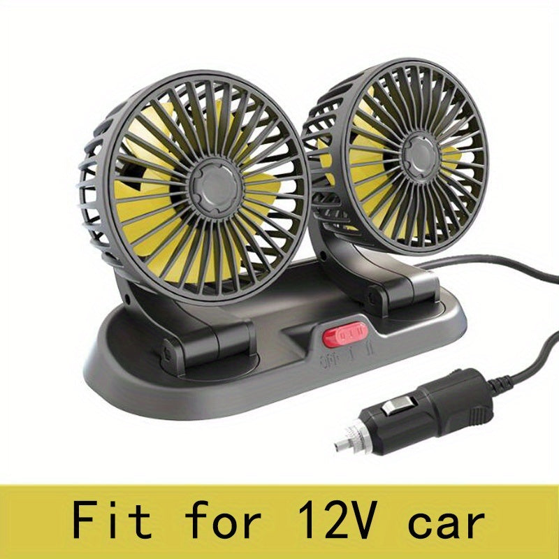 USB; 12V; 24V; Rotatable Vehicle-mounted Fan For Truck/ Car /Touring Car Universal Double-head Fan