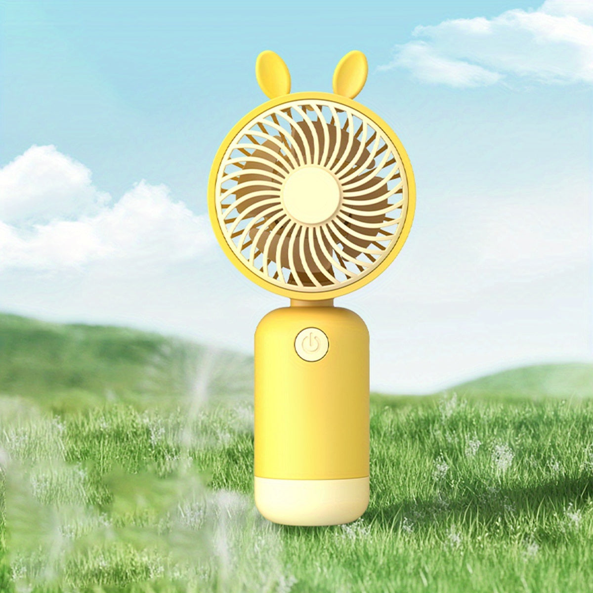 1pc; Cartoon Handheld Small Fan; Usb Portable Mini Rechargeable Silent Large Wind Fan