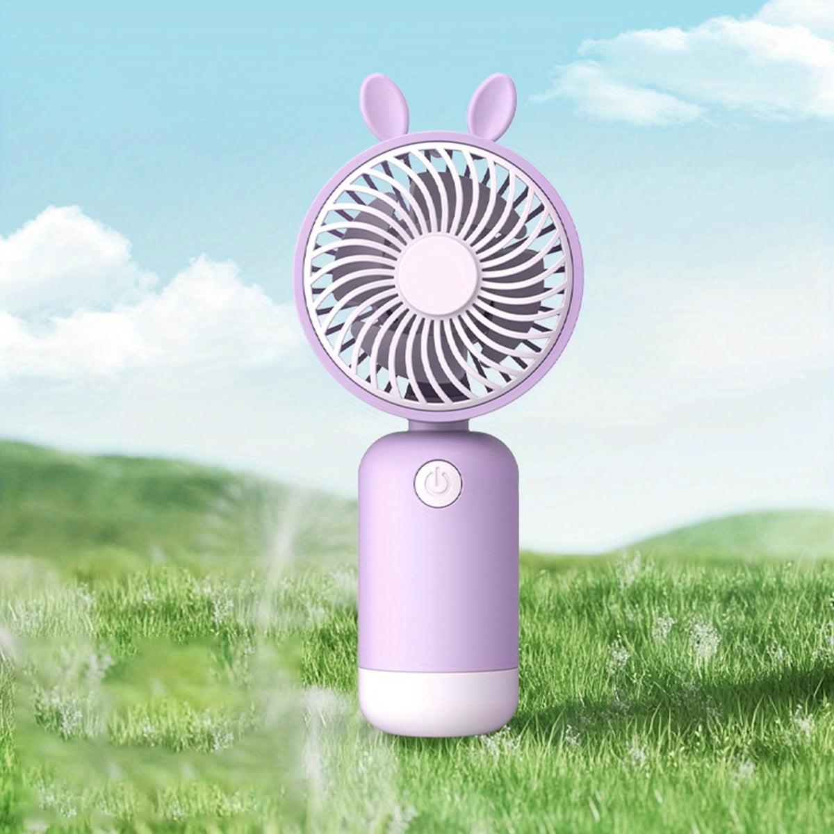 1pc; Cartoon Handheld Small Fan; Usb Portable Mini Rechargeable Silent Large Wind Fan