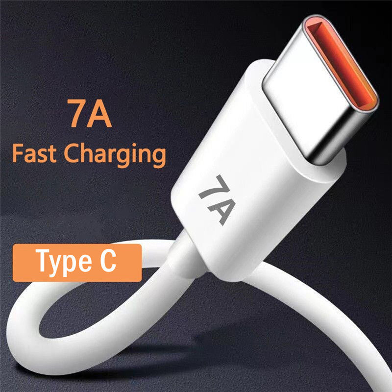7A 100W Type C USB Cable Super-Fast Charge Cable For Huawei Mate 40 30 Xiaomi Samsung Fast Charging USB Charger Cables Data Cord ; Good Quality And Durable Gift For Birthday/Easter/Boy/Girlfriends