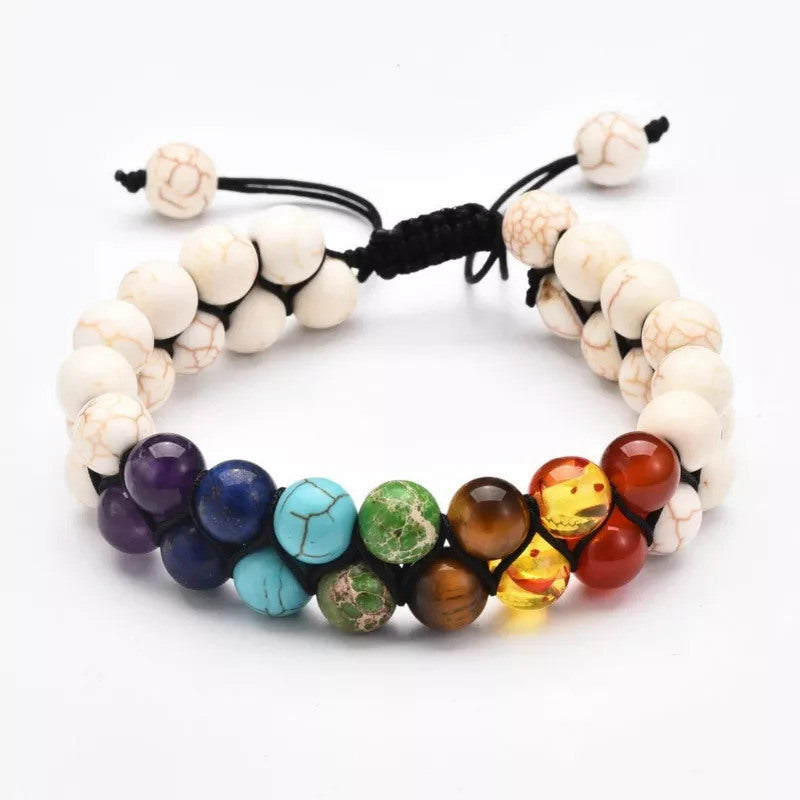 1x 8mm Stone Double Braided Yoga Energy Handmade Bracelet