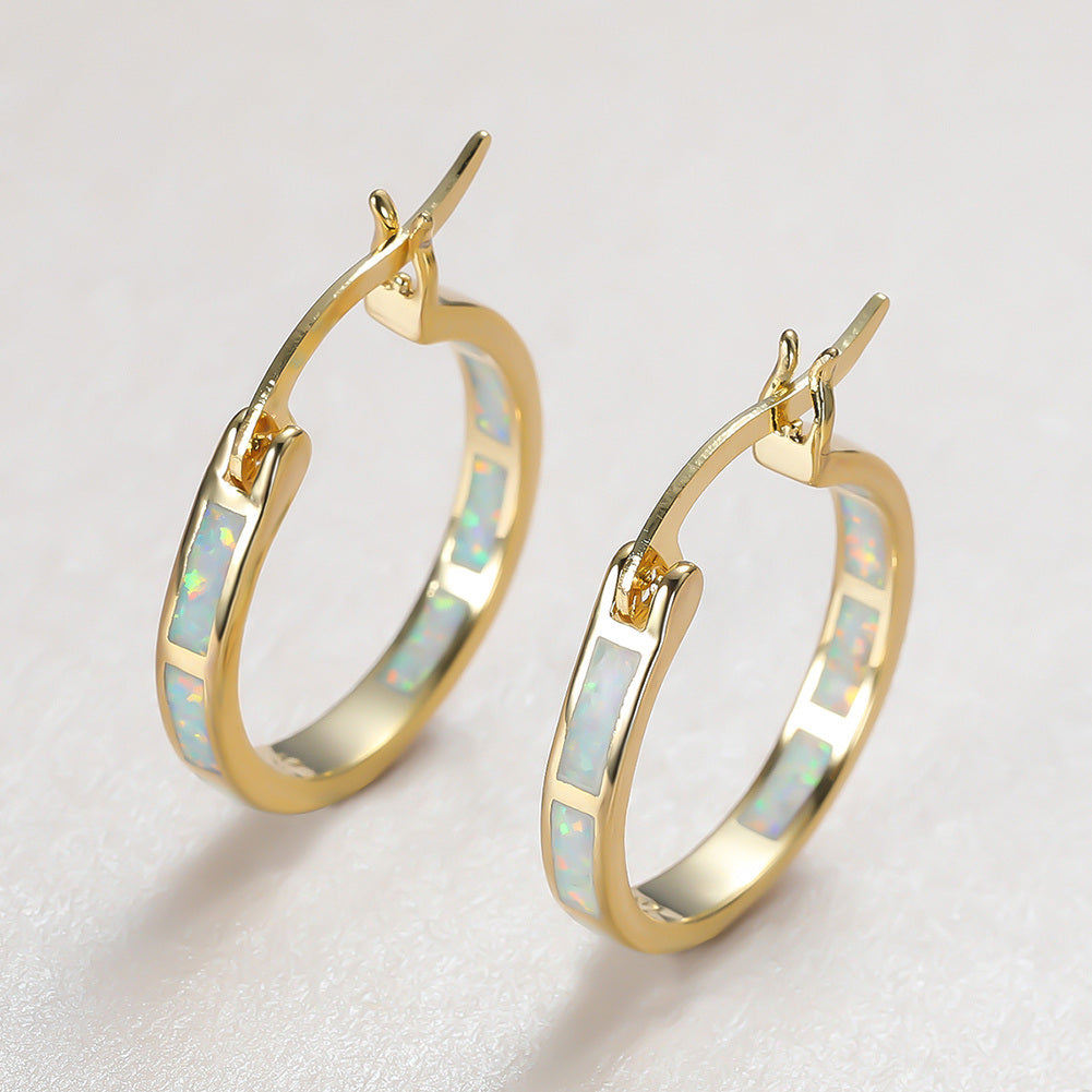 A Pair Of Geometric Hoop Earrings Stylish And Versatile Women's Exaggerated Earrings