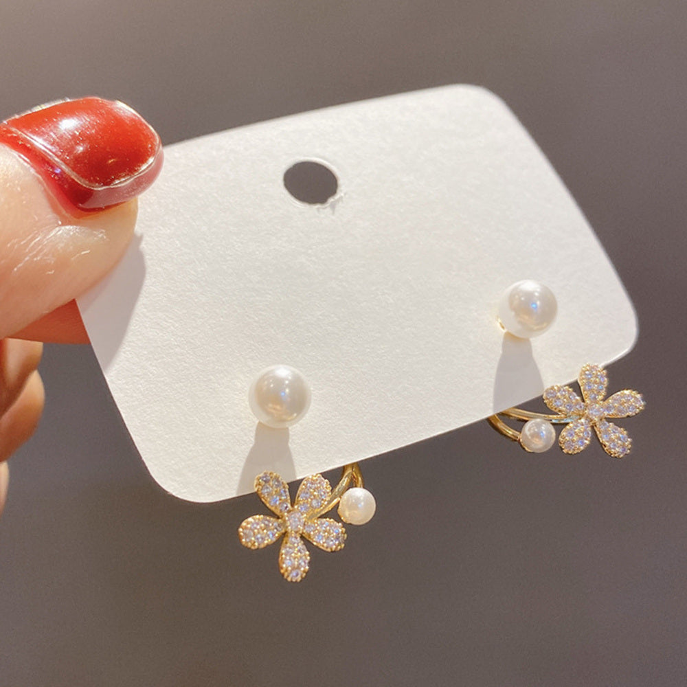 Niche Pearl Flower Earrings New Trendy Women's Small Earrings