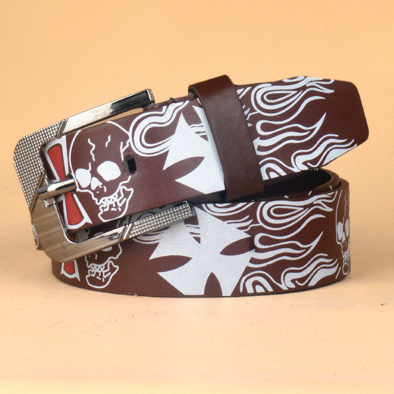 Men's Pin Buckle Skull Head Pattern Belt