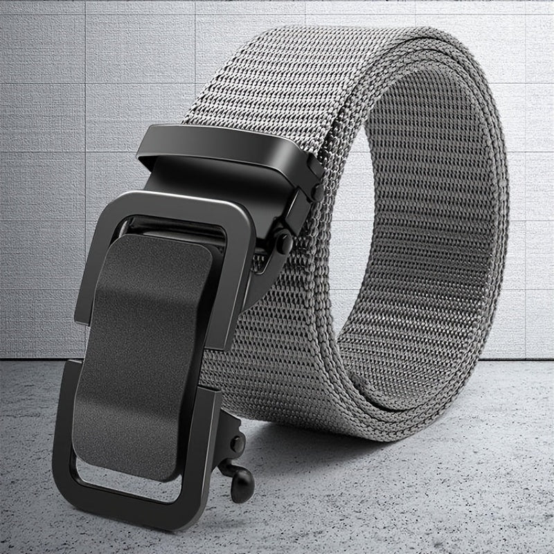 Men's Belt Metal Automatic Buckle Toothless Buckle Casual Nylon Canvas Belt Youth Trend Belt