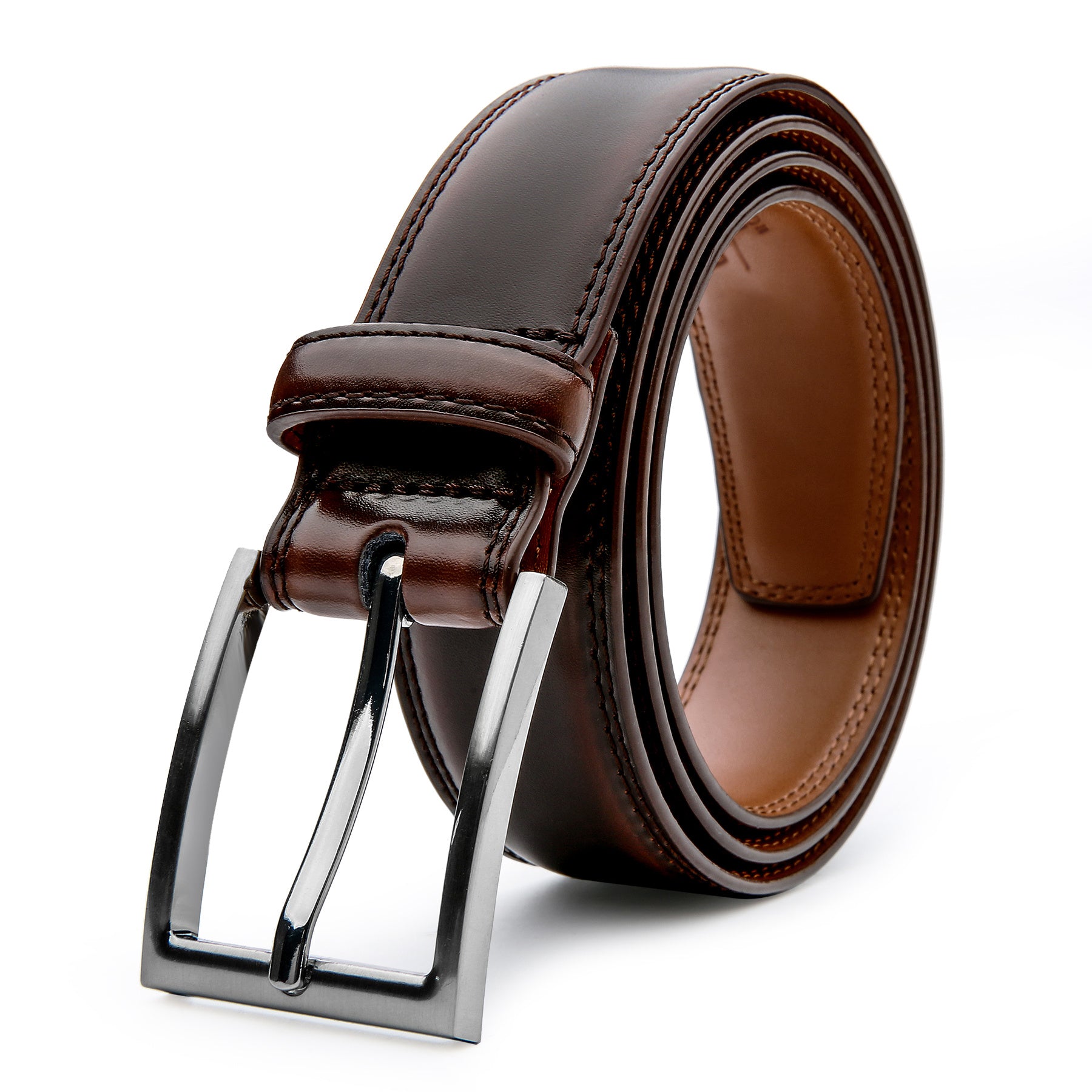 Men's Genuine Leather Dress Belt Fashion & Classic Casual Belts With Single Prong Buckle For Jeans Pants Work And Business Gifts For Dad Husband