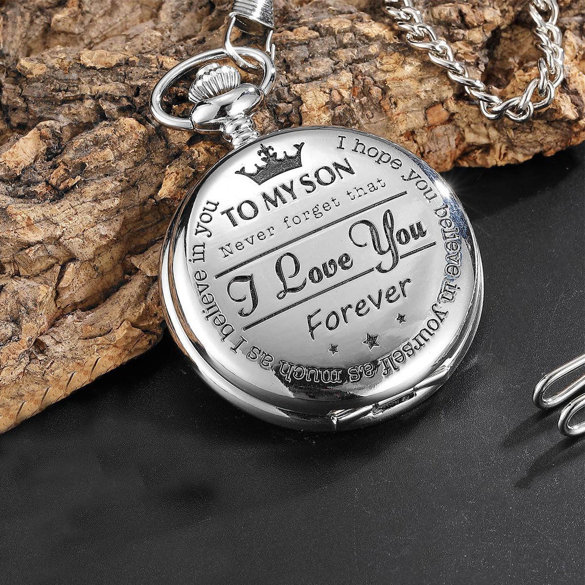 Engraved Pocket Watch To Son I Love You Gifts From A Mom Dad Birthday Gift Fob Watches Chains