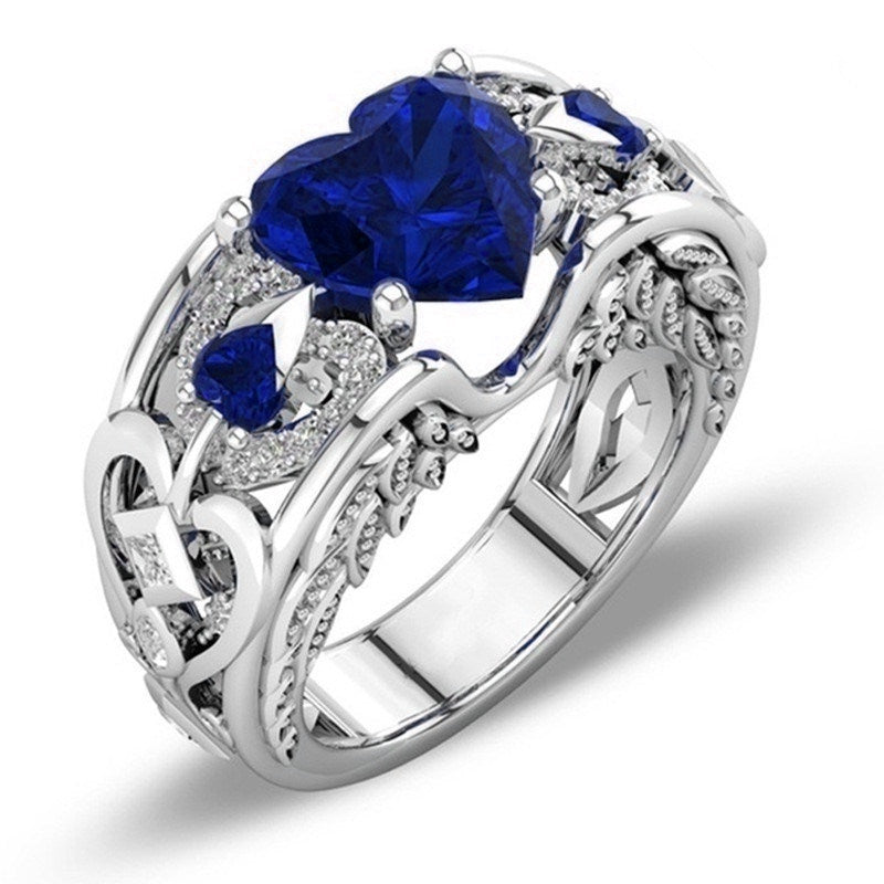 Heart-Shaped Zircon Eternity Band Ring For Women Girls Bride Anniversary Wedding Jewelry Valentine's Day Gift