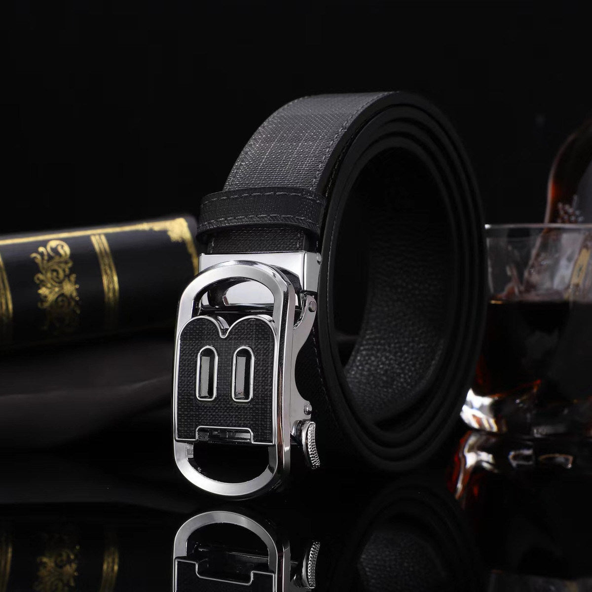 New Men's Plaid Trendy Durable Strong Alloy Belt