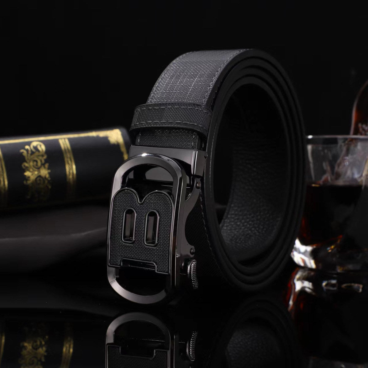 New Men's Plaid Trendy Durable Strong Alloy Belt