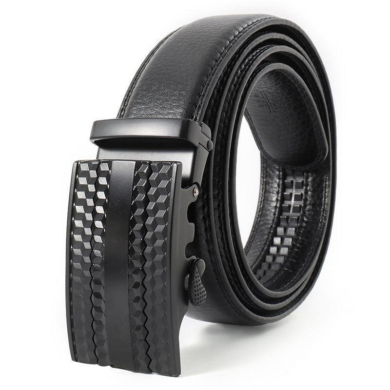 1pc Men's PU Leather Slide Ratchet Belt