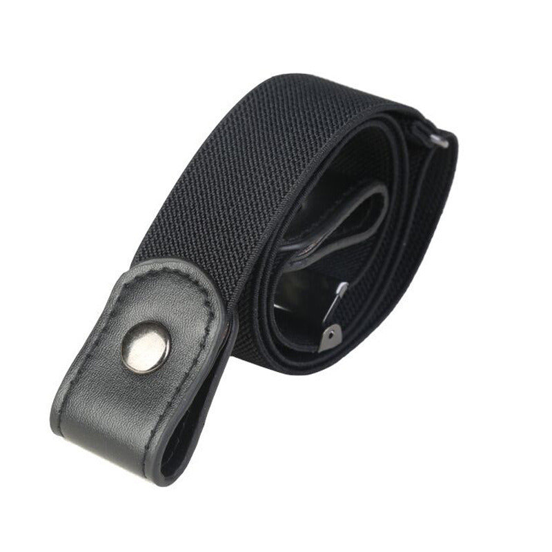 Men's Adjustable Black Elastic Stretch Comfortable Concealed Belt For Jeans Pants