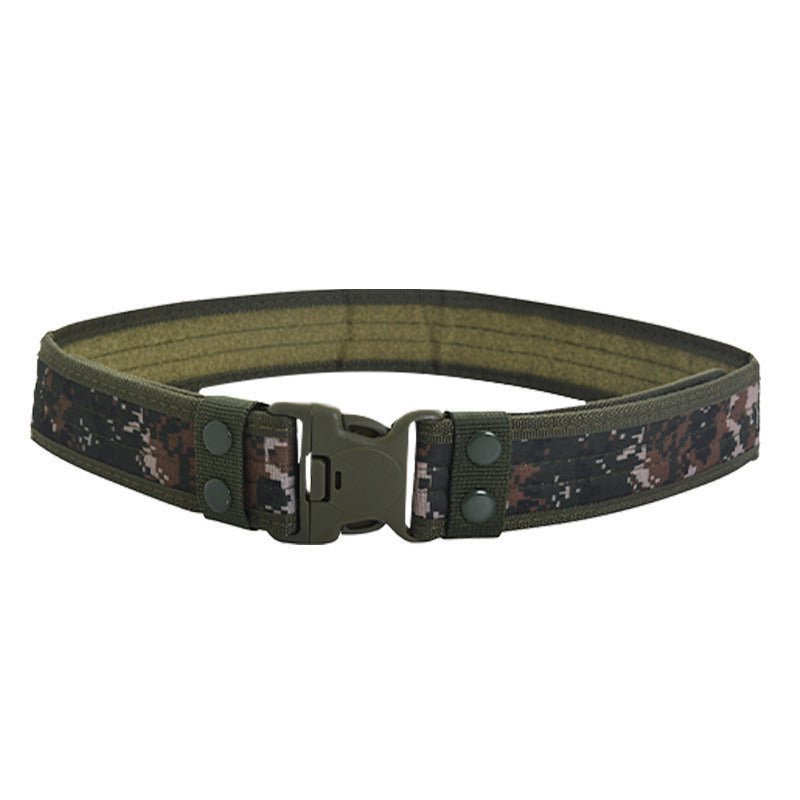 1pc Men's Outdoor Canvas Belt 2 Inch Wide Plastic Buckle Military Tactical Waist Belt Work Belt