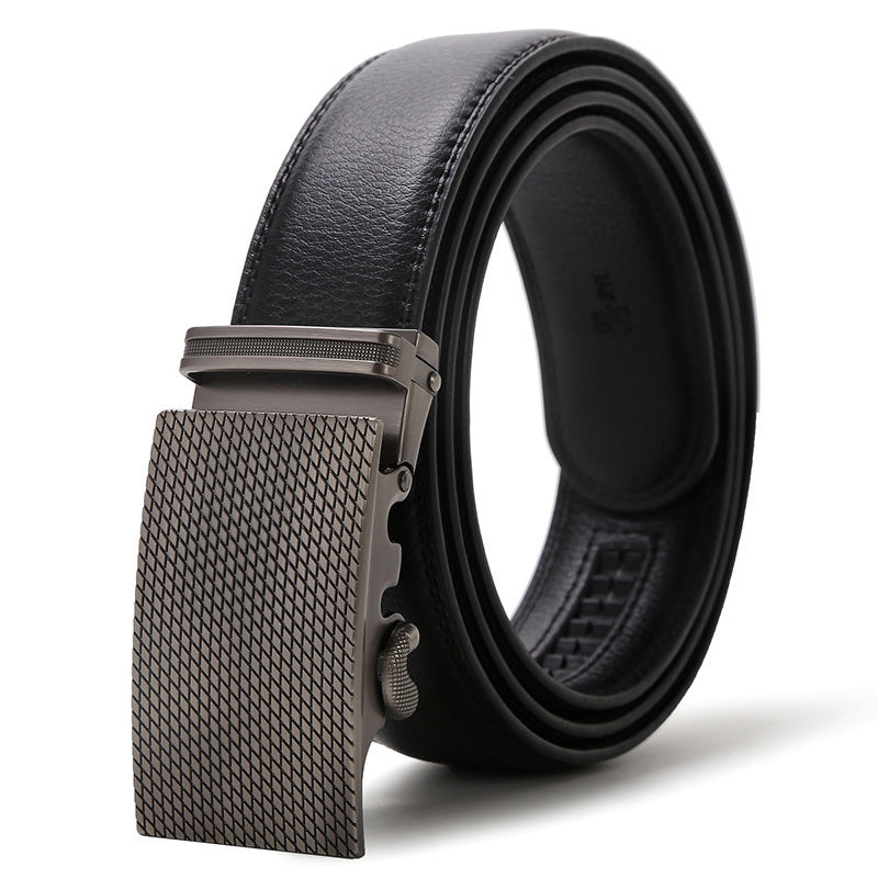 Men's Comfort Leather Ratchet Dress Belt With Automatic Click Buckle