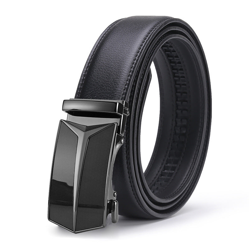 Men's Comfort Leather Ratchet Dress Belt With Automatic Click Buckle