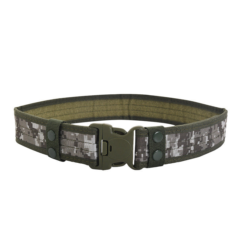 1pc Men's Outdoor Canvas Belt 2 Inch Wide Plastic Buckle Military Tactical Waist Belt Work Belt