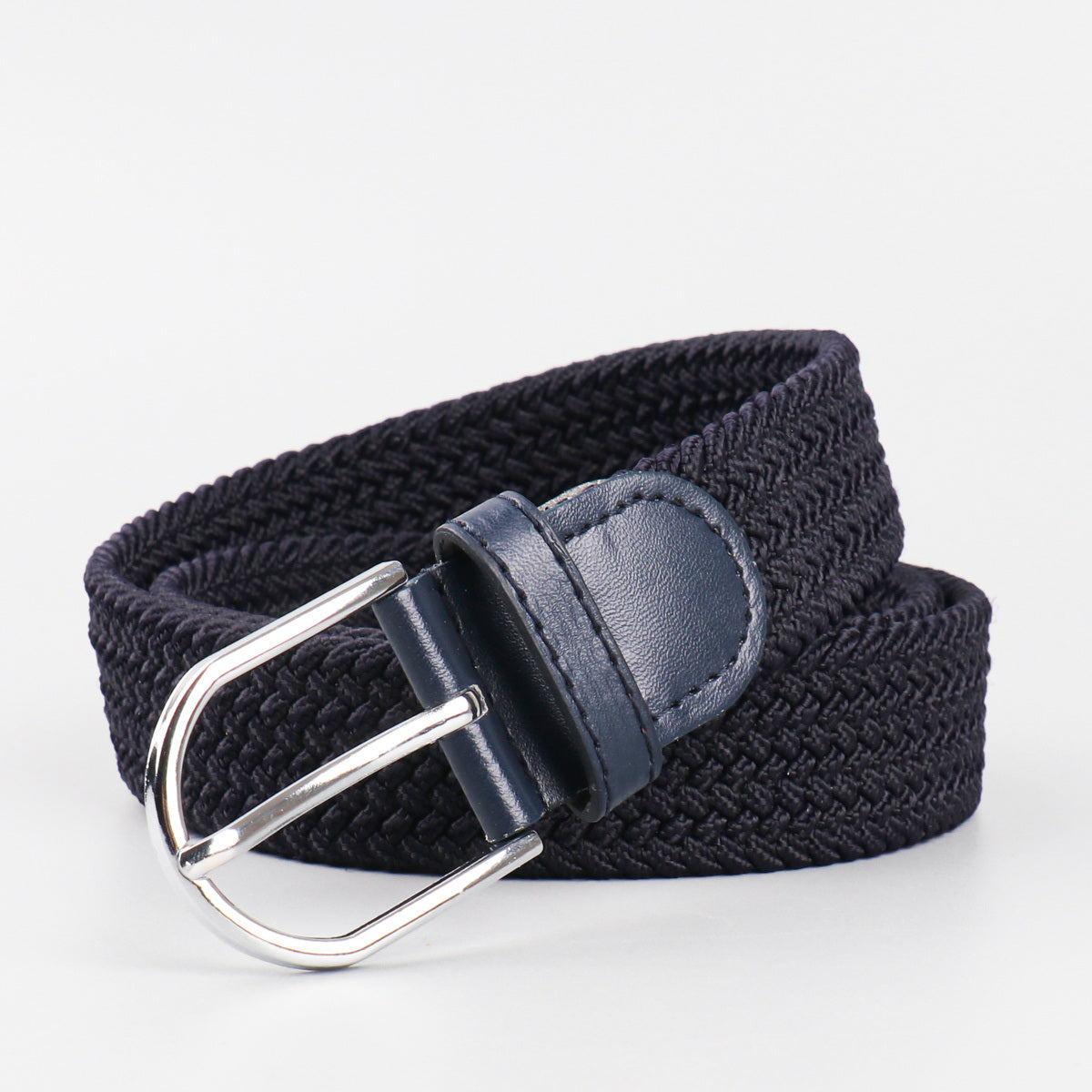 Men's Stretch Woven Braid Belt Canvas Elastic Fabric Woven Stretch Multicolored Braided Belts