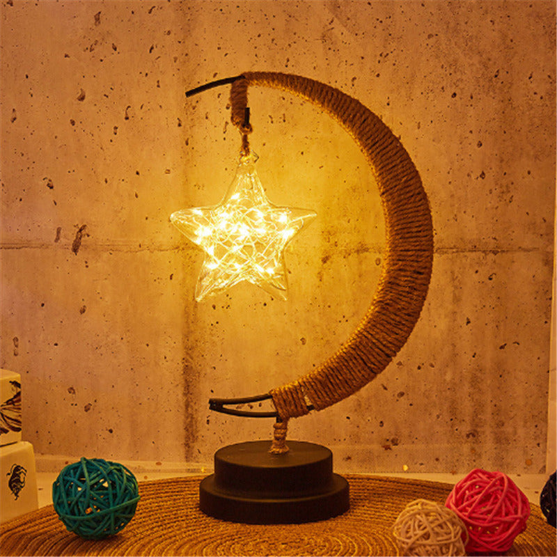 LED Roamntic Star And Moon Lamp; Bar Desk Decorative Lamp; Dining Room And Bedroom Decorative Night Light Gift For Valentines/Easter/Boy/Girlfriends