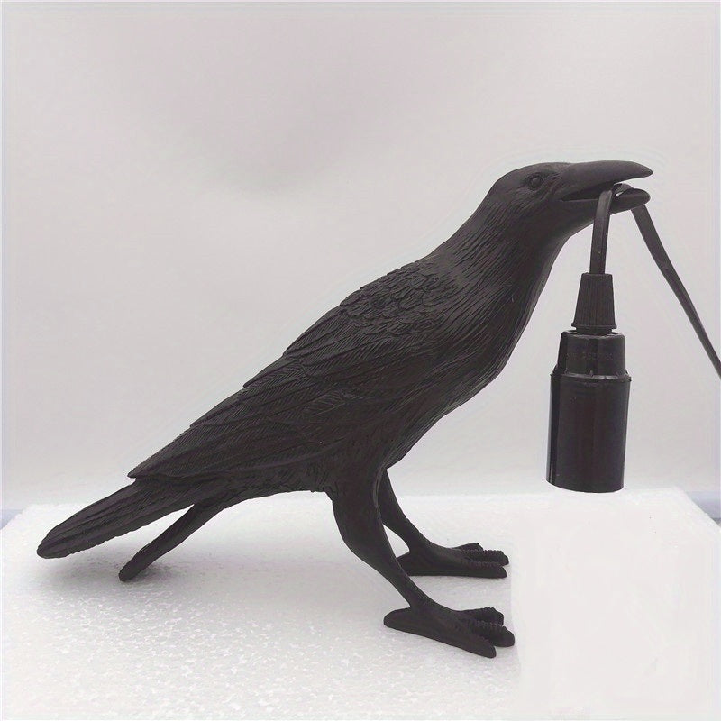 1pc The Gothic Crow Lamp; Cute Black Raven Desk Light With USB Line; Unique Resi Crow For Table Decor; Goth Decor; Black Decor; Bird Decor; Art Decor; Home Decor; Living Room; Bedroom