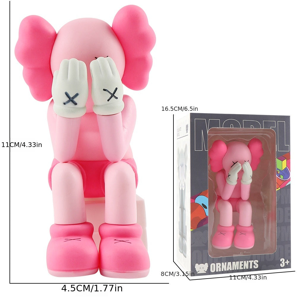 Cartoon KAWS Cover Face Cos Personality Hand-made Model Doll Doll Car Decoration Car Center Console Decoration Supplies