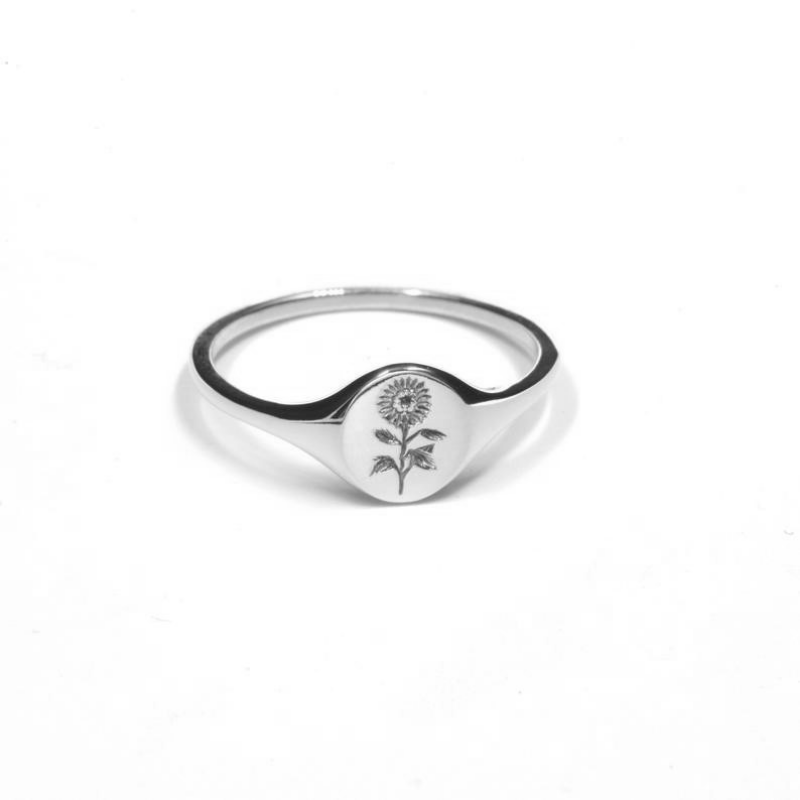 Exquisite Engraved Sunflower Ring Women's Ring Jewelry Decor Birthday Holiday Gift