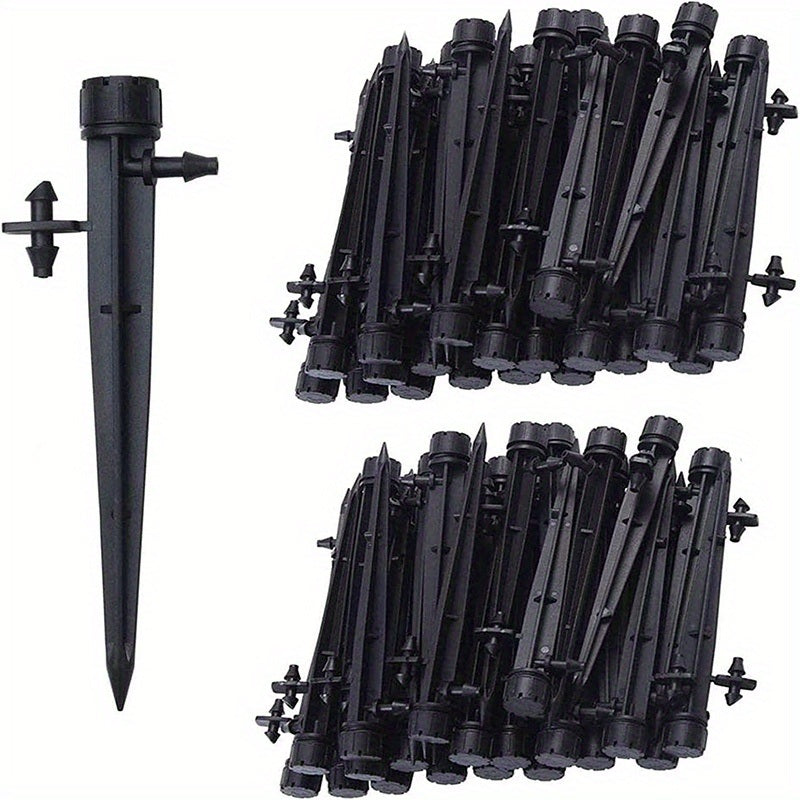 20pcs/50pcs Drip Emitters Perfect For 4/7mm Tube PE Pipe; 8 Holes; Adjustable 360 Degree Water Flow Irrigation Drippers On Stake For Flower Bed; Garden; Lawn; 5.12inch