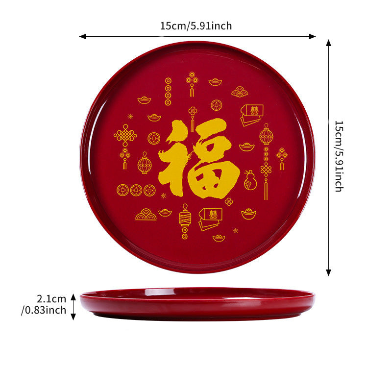 1pc New Year Fruit Tray Tribute Nuts; Home Living Room; Chinese Style National Housewarming