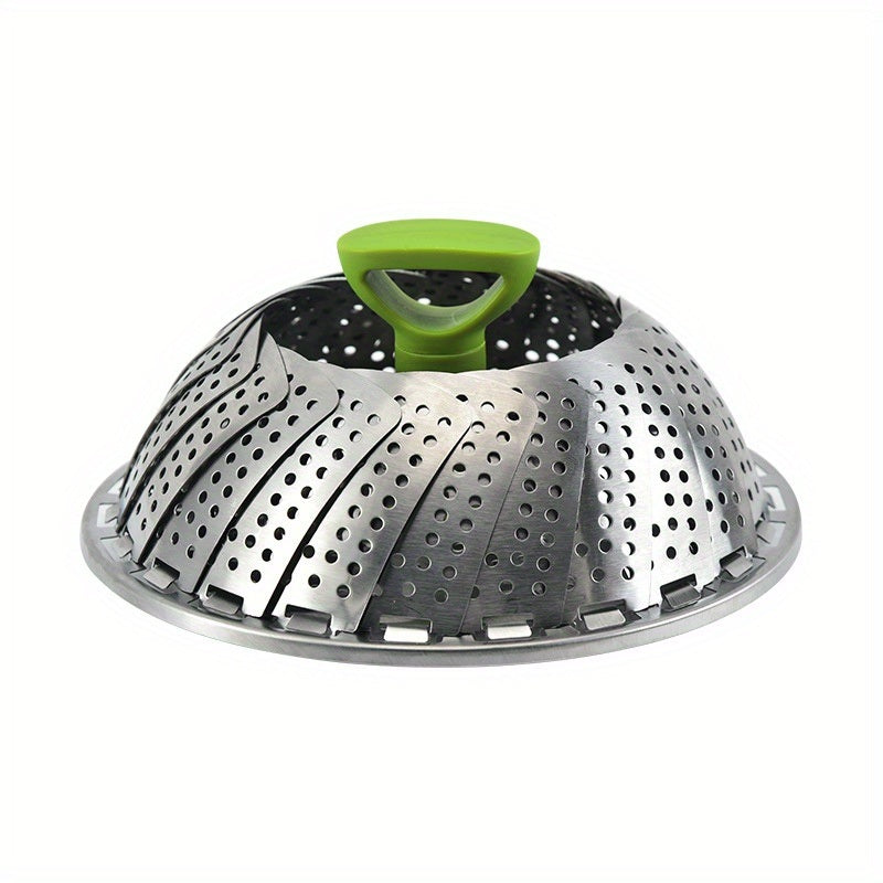 1pc; Foldable Steamer Rack; Stainless Steel Steamer Basket; Folding Steamer Insert For Veggie; Fish; Seafood; Bun; And More; Kitchen Gadgets; Kitchen Accessories