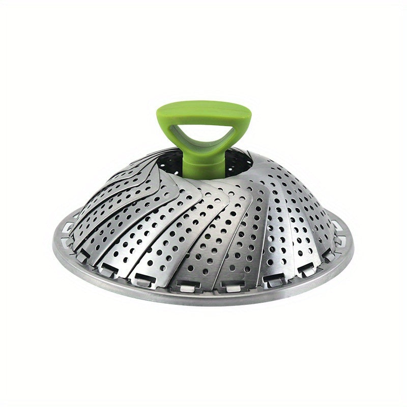 1pc; Foldable Steamer Rack; Stainless Steel Steamer Basket; Folding Steamer Insert For Veggie; Fish; Seafood; Bun; And More; Kitchen Gadgets; Kitchen Accessories