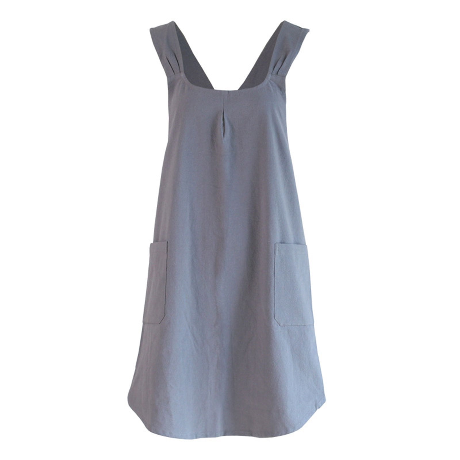 1pc Cotton Linen Apron; X-Back Aprons With Pockets; Halter Apron For Chef Gardening Cooking Baking Florist Shop Painting Pinafore Barista; Bib Overalls