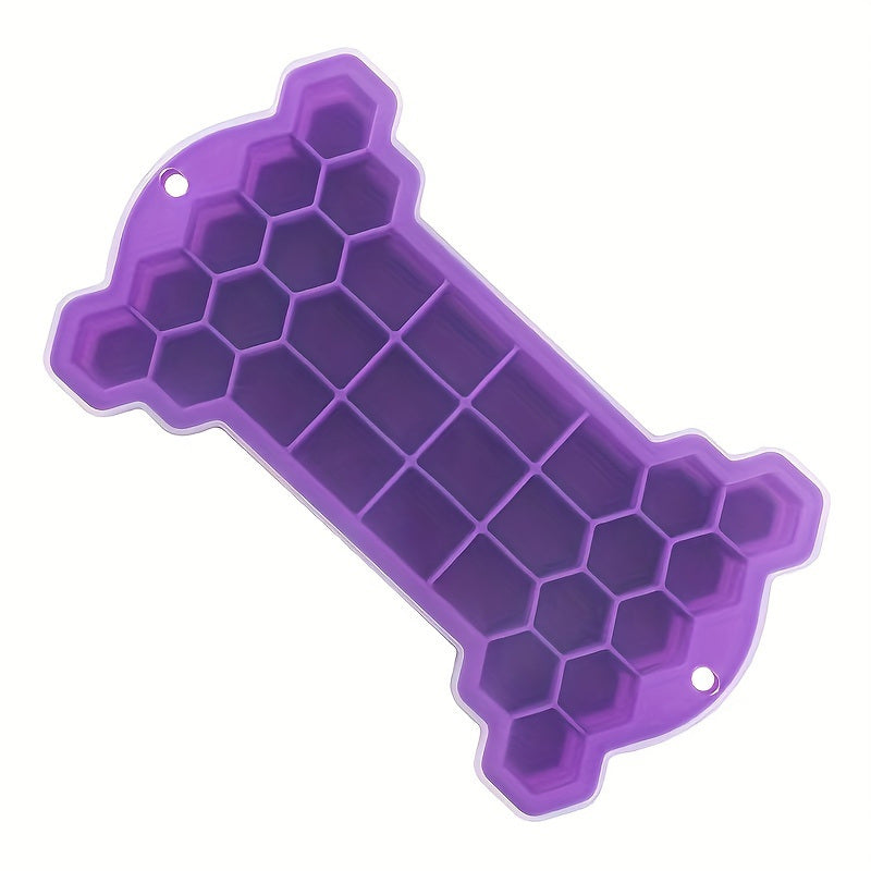 1pc Silicone Ice Tray With Lid; Large Capacity Ice Box; Bone Shaped Silicone Ice Tray; Homemade Ice Cube Mold; Kitchen Tools