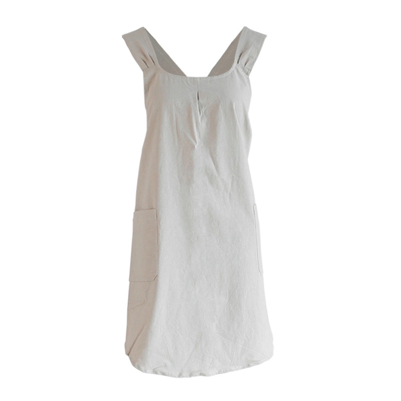 1pc Cotton Linen Apron; X-Back Aprons With Pockets; Halter Apron For Chef Gardening Cooking Baking Florist Shop Painting Pinafore Barista; Bib Overalls