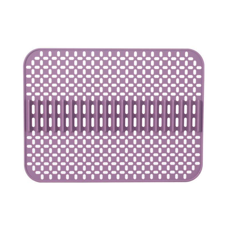 1pc Kitchen Silicone Drain Mat; Kitchen Sink Protection Anti-Scratch Mat; Non-Slip Card Bowl Card Position Mat; 16.93*12.6inch