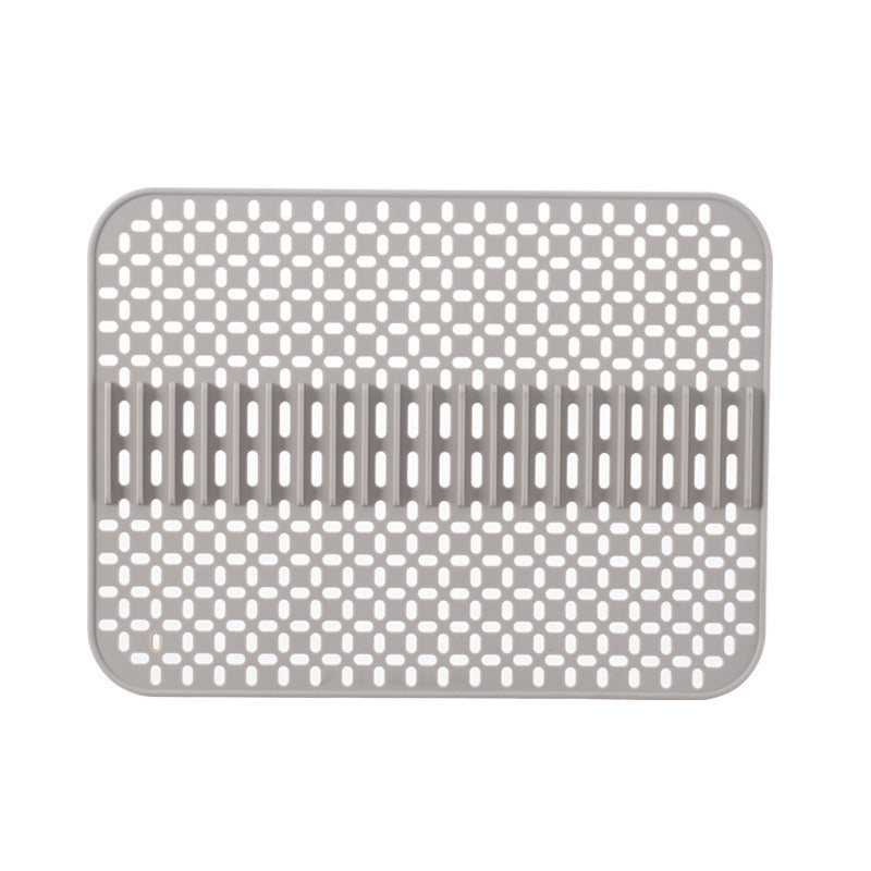 1pc Kitchen Silicone Drain Mat; Kitchen Sink Protection Anti-Scratch Mat; Non-Slip Card Bowl Card Position Mat; 16.93*12.6inch