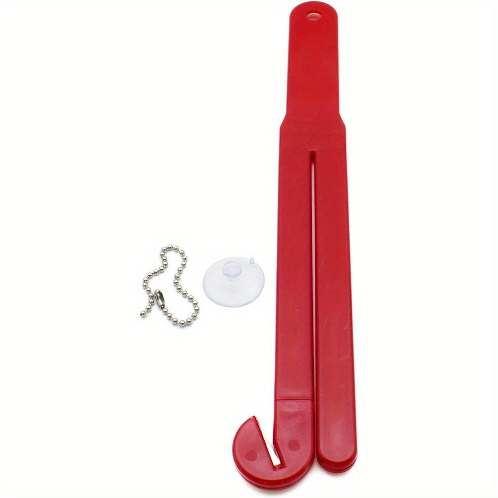 1pc Food Bag Pouch Cutter Opener With Stainless Steel Blade And Squeezer For Kitchens - Includes EZ Hang Chain And Suction Cup For Easy Storage