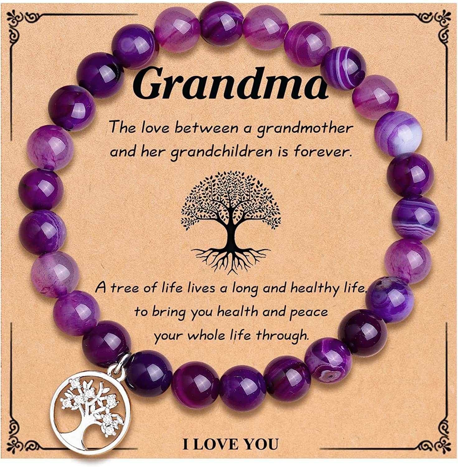 UNGENT THEM Tree of Life Bracelet Gifts for Grandma/Nana/Mother in Law/Bonus Mom/Best Mom/Gigi/Mimi/Mother of the Groom Birthday Christmas Wedding Mothers' Day Gift for Women