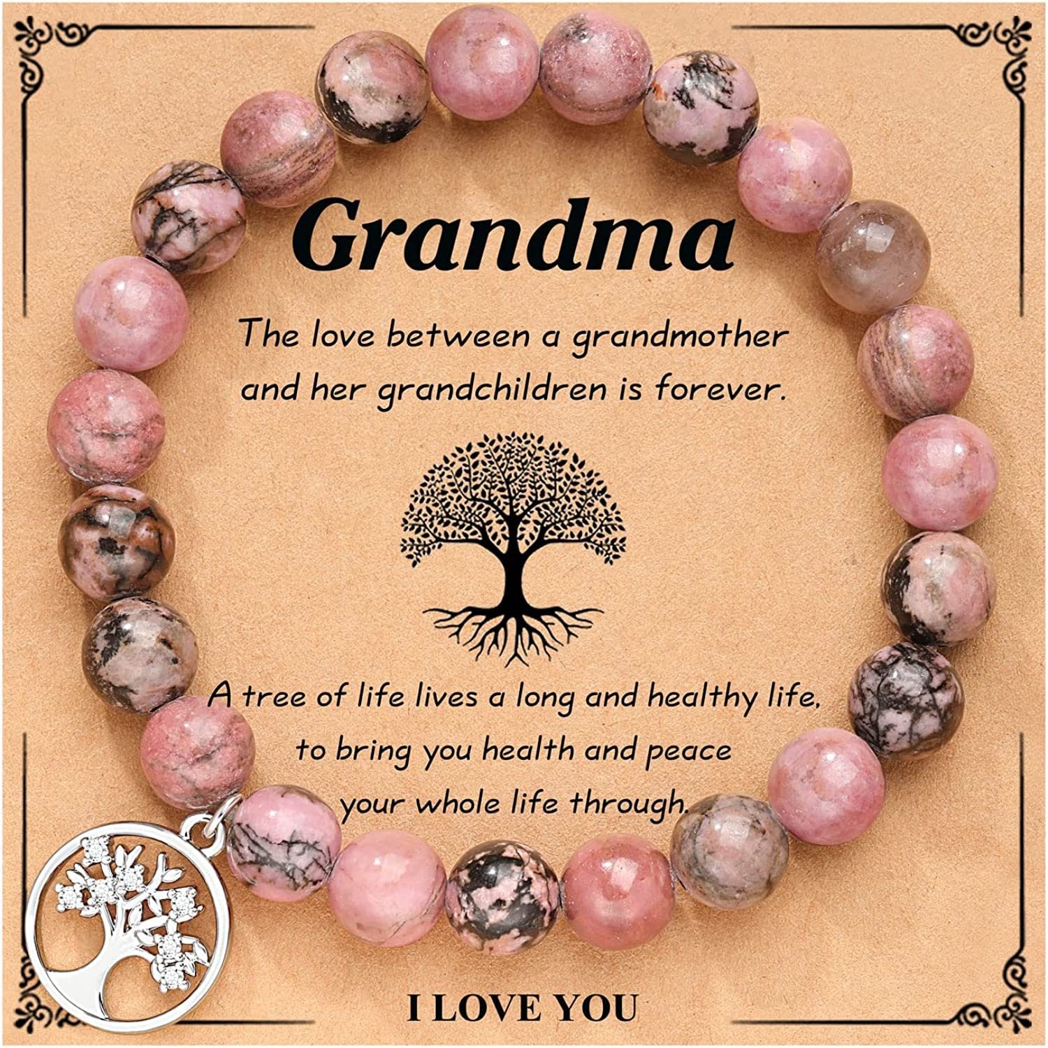 UNGENT THEM Tree of Life Bracelet Gifts for Grandma/Nana/Mother in Law/Bonus Mom/Best Mom/Gigi/Mimi/Mother of the Groom Birthday Christmas Wedding Mothers' Day Gift for Women