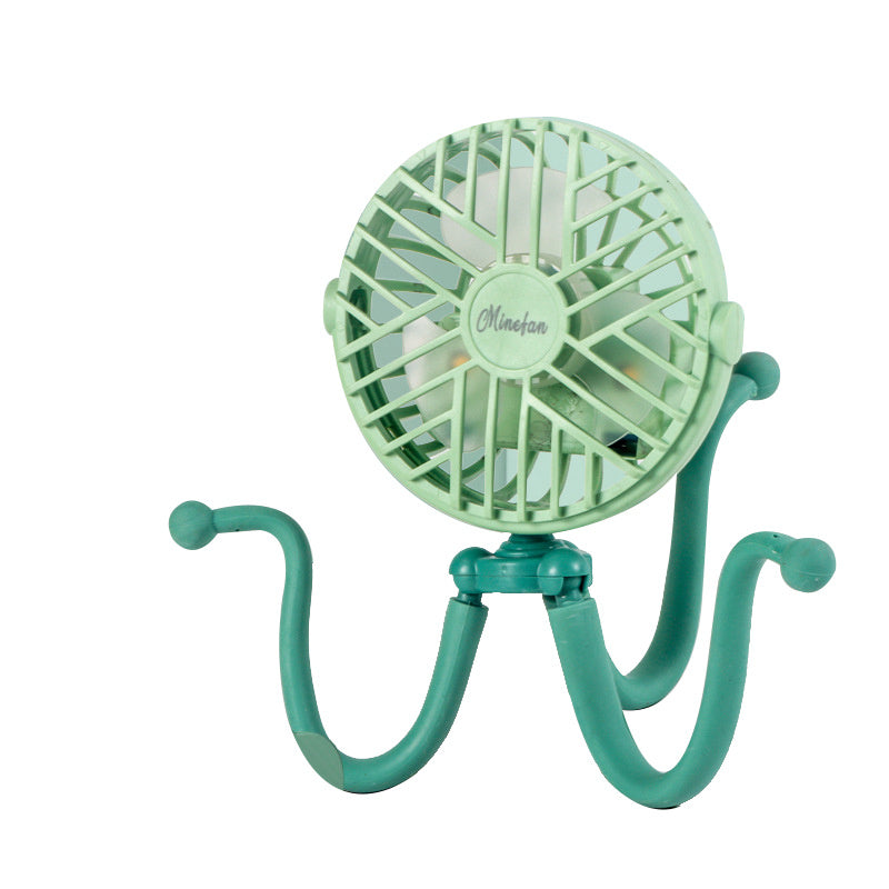 Baby Stroller Fan With Clip;  Octopus Shapoed Funny Fan With Flexible Tripod Wrapped