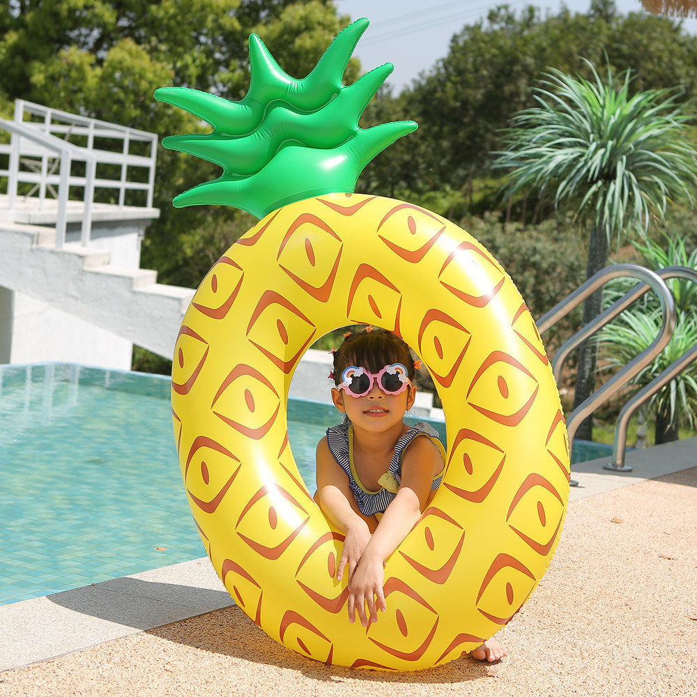 Kid's Cute Pineapple Swimming Rings; Inflatable Cartoon Avocado Pool Float For Beach Pool Party Summer