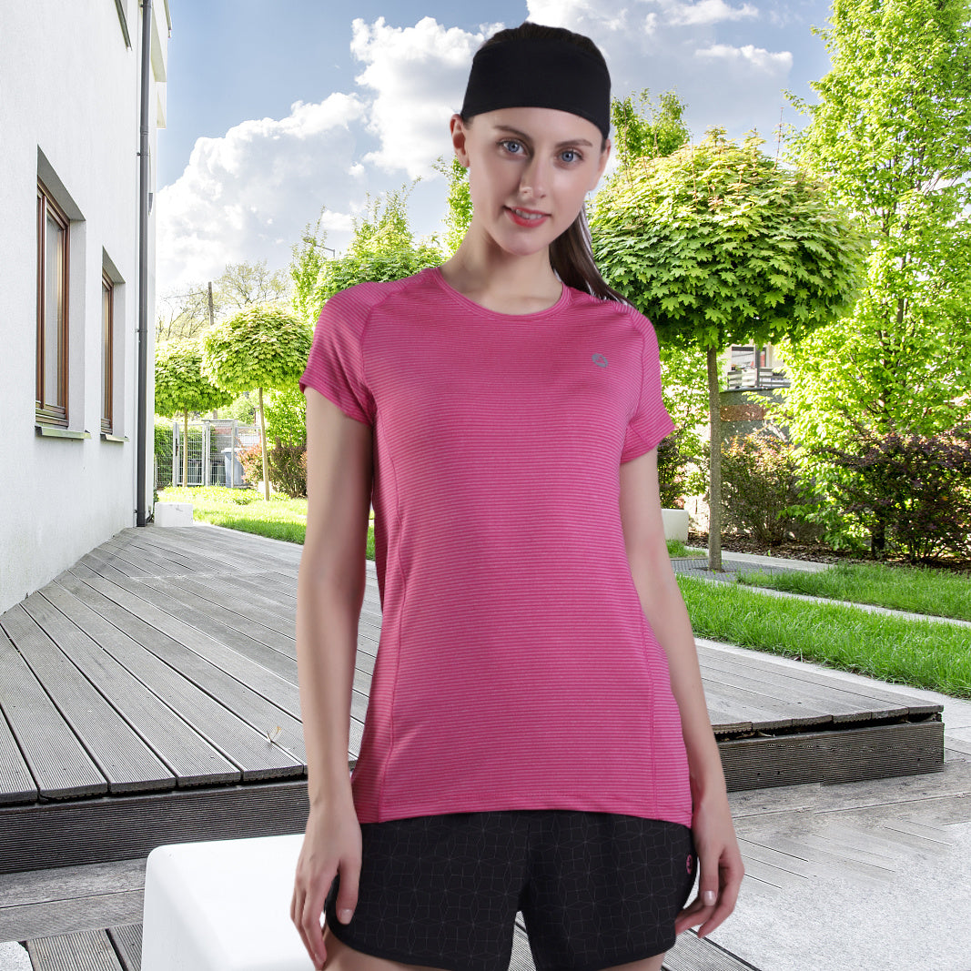 Women's Short Sleeve Workout Shirts Crewneck Sports Yoga Running Dry Fit Tops