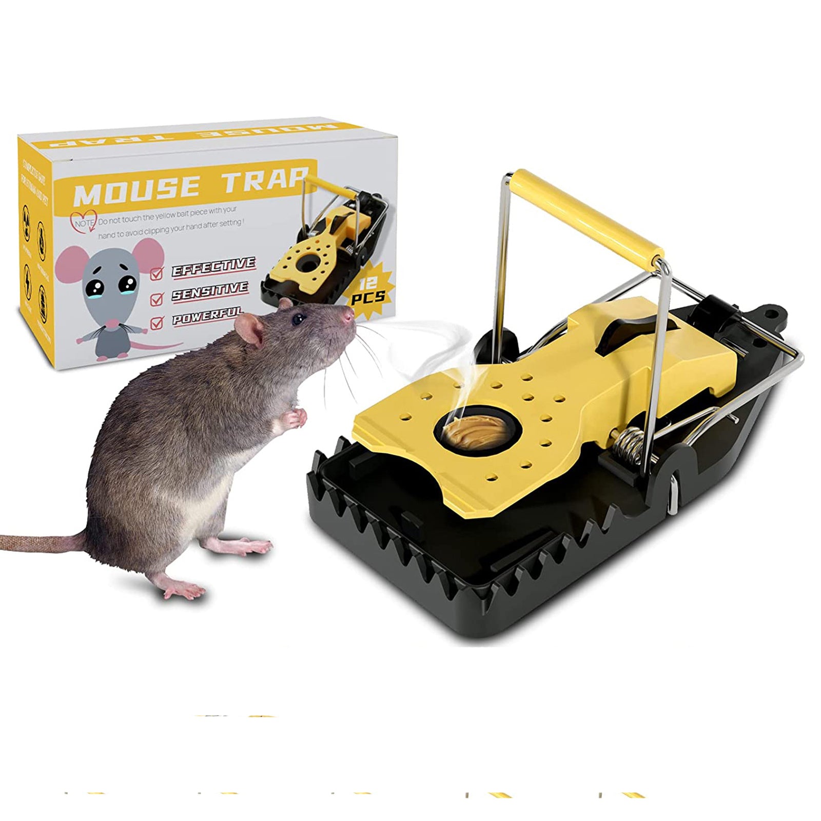 1pc Indoor Mouse Trap Small Reusable Powerful Mouse Trap With Bait Cup And Powerful Bite Effective Bait To Catch Mice Chipmunk Squirrel Indoor Outdoor Mouse Trap