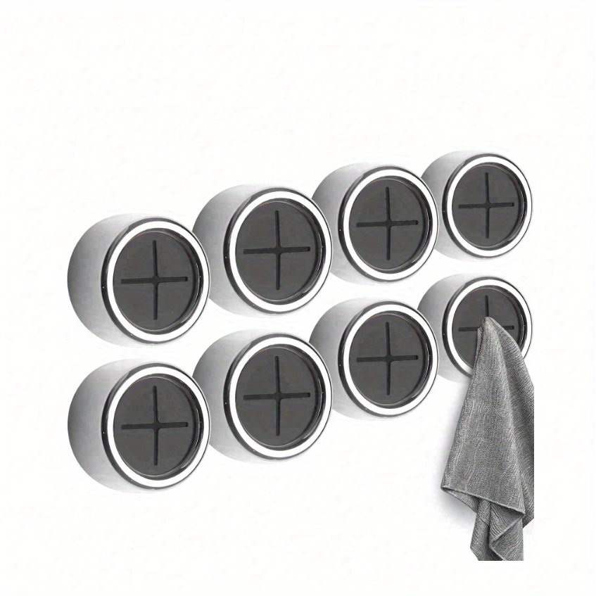 1/3/8pcs Kitchen Towel Holder, Self Adhesive Wall Dish Towel Hook, Round Wall Mount Towel Holder For Bathroom, Kitchen And Home, Wall, Cabinet, Garage, No Drilling Required